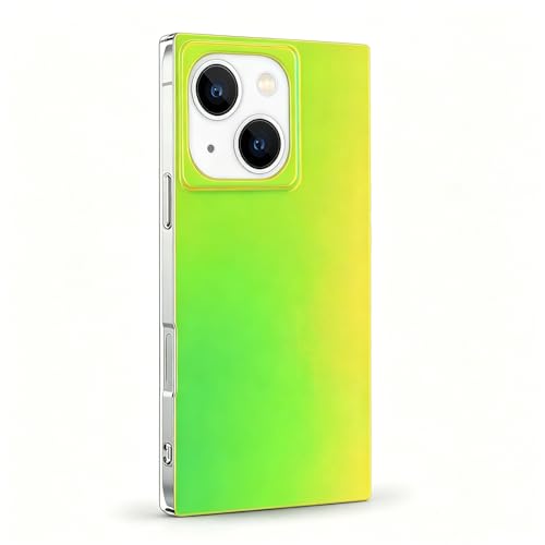 Coque iPhone 15 rose irisé mat laser fluorescent fine et rectangulaire