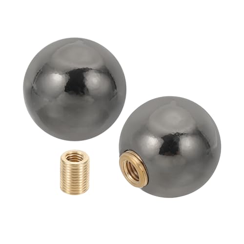 Image of PATIKIL 25mm Ball Lamp Finials Caps Knob, 2 Set Lamp Shade Decoration, Dark Gray