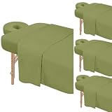4 Sets Premium Microfiber Massage Table Sheets Set 3 Piece Set Includes Massage Table Cover Fitted Sheet and...