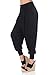 iconic luxe Women's Banded Waist Harem Yoga Lounge Casual Loose Jogger Pants with Pockets Large Black