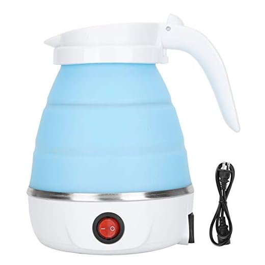 Omabeta Small Electric Kettle Travel Folding Water Boiler Portable Silicone Household Electric Kettle 400W US Plug 110V(Blue)