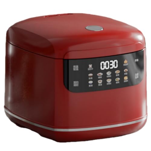 Kizare 炊飯器 電気炊飯器 304ステンレススチール 大型カラースクリーン 純チタン製内鍋 400Wの高出力 多機能 蒸し・煮沸（上下） 耐摩耗性 耐久性 お手入れ簡単 ノンスティック加工 ヘルシーな食事作りに最適 (レッド,ダブルスプレーアルミライナー)