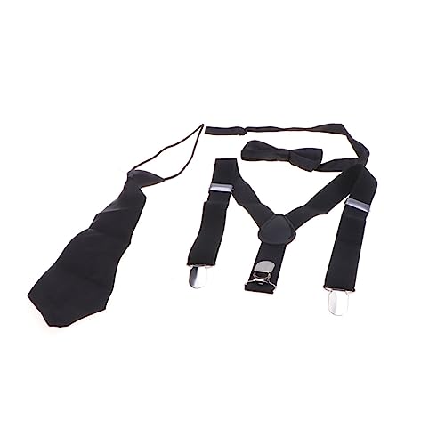 JEWEDECO Fashionable Kids Suspenders Set Elastic Bow Tie Tie for Boys Boys Necktie Suspenders