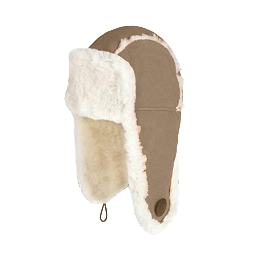 The Fancy Dress® Sombrero de invierno acolchado para adultos, unisex, de piel sintética, resistente al viento, para hombres y mujeres, moca, Talla única