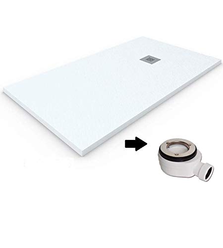 Plato de ducha de resina-antideslizante-textura pizarra-ral9227 (80x160)