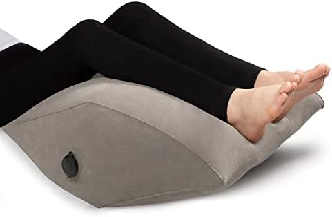 Wedge Pillow for Sleeping, Inflatable Leg Elevation Pillows for Travel with Portable Bag, Knee Pillow for Side Sleepers, Supportive Bed Wedge Pillow for Circulation, Swelling, Foot & Knee Discomfort