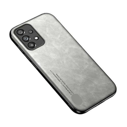 Étui en cuir magnétique Samsung S26 protection douce gris