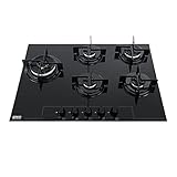 Fogão Mesa Glass 5 Bocas GAS FHG755 4G LTC FC FRANKE Preto Vidro Temperado 6mm