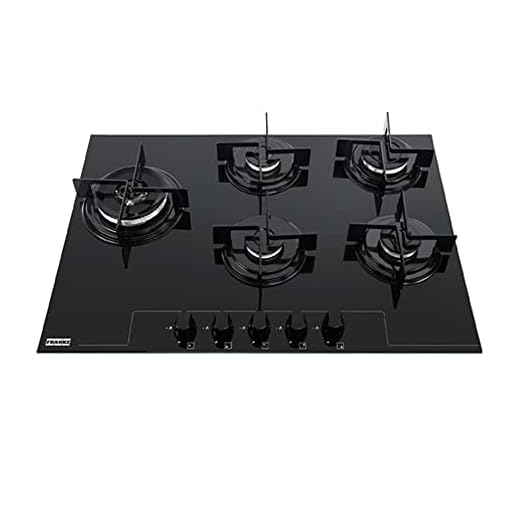 Fogão Mesa Glass 5 Bocas GAS FHG755 4G LTC FC FRANKE Preto Vidro Temperado 6mm
