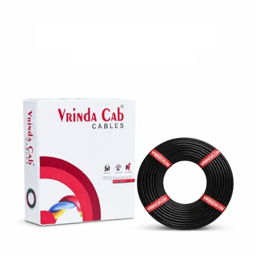Image of VRINDA Black 2.5mm 90 Meter Electrical Wire | FR PVC Insulated Heavy-Duty Flexible CCA Copper Cable for Home, Office & Industrial Wiring | Safe & Durable