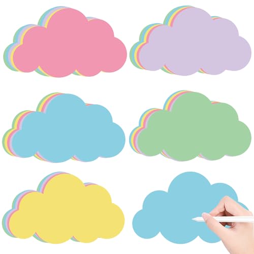 Wolken Moderationskarten, 50 Stück Moderationskarten Set, 5 Farben Metaplankarten Groß Präsentationskarten, Blanko Lernkarten für Büro Schule Präsentation und Moderation - 23 X 14cm