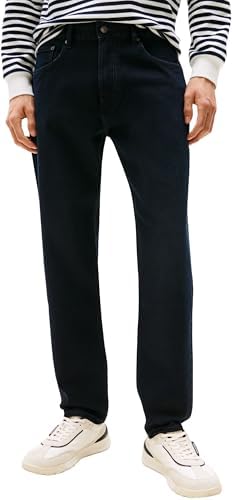 Tommy Hilfiger Vaqueros Hombre Tapered Harlem Talle Medio, Azul (Night Blue), 32