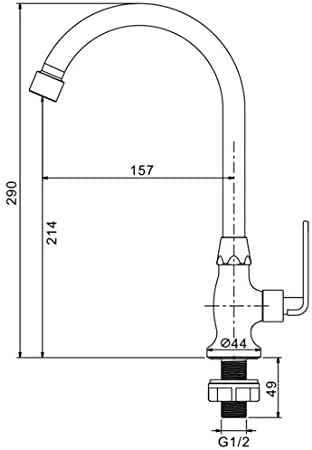 Robinet simples d'eau froide et d'eau chaude mitigeur ergonomique - 4