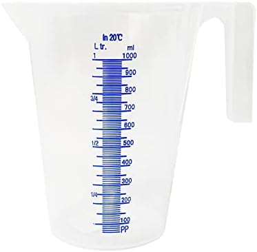 SKINNYBUNNY Plastic Measuring Cup with Spout and Handle Grip, Graduated Measuring and Mixing Pitcher Pouring Cups, Mix Paint, Resin, Epoxy, Kitchen Cooking Baking Ingredients (1000ML, 1 PCS)