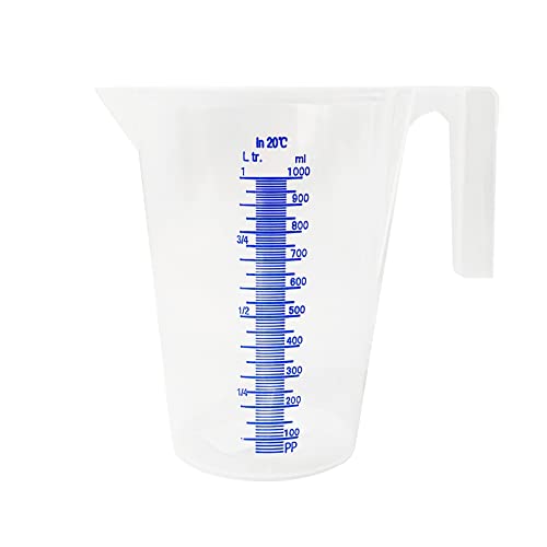 Skinnybunny Plastic Measuring Cup With Spout And Handle Grip, Graduated Measuring And Mixing Pitcher Pouring Cups, Mix Paint, Resin, Epoxy, Kitchen Cooking Baking Ingredients (1000Ml, 1 Pcs) #TOP2