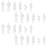 Painted People Figures Plastic Lifelike Models White Miniature Figurine People Scale Models 50pcs Different