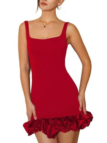 Elegant Slim Fit Sleeveless Dress with Hem for Summer Office Club Women Mini Dress