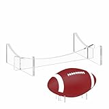 HEMYLU Football Stand Holder, 2-Pack Acrylic Display Stand for Rugby Ball, Clear Rack for Memorial Sports Gloves, 5.9x3.5x1.3 inch