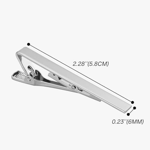Roctee Tie Clips for Men, 3 Pack Men's Tie Clips Necktie Tie Bars Tie Pins for Men Accessories2