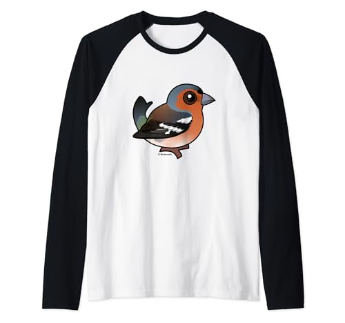 Cute Cartoon Common Chaffinch Birdorable Bird Species Raglan Baseball Tee