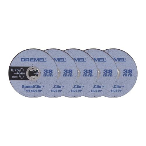 Dremel SC409 Lot de 5 Disques Fins EZ SpeedClic à Tronçonner/Découper les Métaux 38mm Epaisseur 0,75mm avec Outils Rotatifs Dremel
