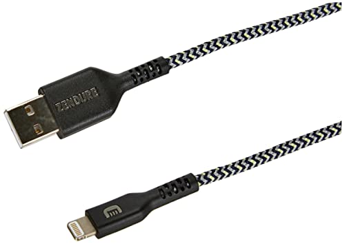 Zendure SuperCord Nylon Lightning-kabel (200 cm iPhone laddningskabel [Apple MFi certifierad] lämplig för iPhone 11, iPhone XS/XS Max/XR, iPhone 6/6s/7/8, iPad och många fler), svart