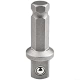 Sechskant-zu-Vierkant-Schnellspanner-Adapterstange mit selbstschließendem Mechanismus für Anwendungen mit hohem Drehmoment bei der Autoreparatur und mechanischen Wartungsaufgaben, silberfarbene