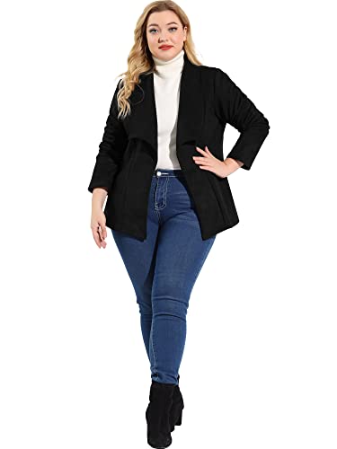 Agnes Orinda Plus Size Faux Suede Jackets for Women Long Sleeve Drape Open Front Jacket3