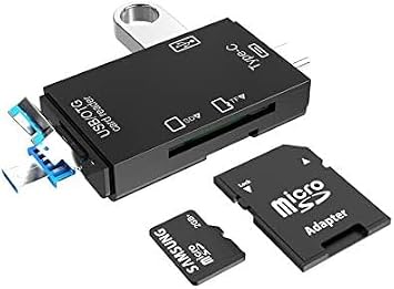 Card Reader Memory Card Reader Micro SD Card Reader USB 2.0 SD Card Reader with OTG and Type C Adapter