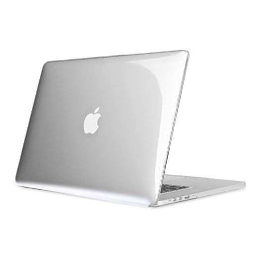 Fintie Case for MacBook Pro 15 Retina (NO CD-ROM Drive) - Slim Snap On Hard Shell Protective Cover for MacBook Pro 15.4" with Retina Display A1398, Crystal Clear