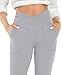 OTMYIGO Women Bootcut Yoga Pants Cross Waist Pocket Hem Slit Butt Lift Slim Trousers Legging for Women Work Pants,Light Gray,M