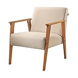 Poltrona em Linho Perla Agarb Decor Cor:Linho Bege Claro