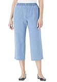 Women's Plus Size 100 Cotton Comfort Pull On Capri Jean