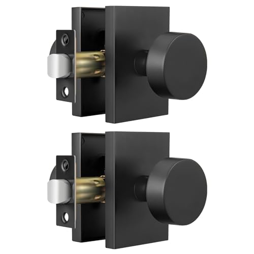 Goldenwarm Black Passage Door Knobs for Closet, Interior, Heavy Duty 2 Pack