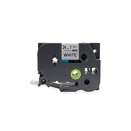 Fita Refil Compatível TZ-251 Tze-251 Branca 24mm para Rotulador Brother PT-D600 PT-E500 PT-E550W PT-