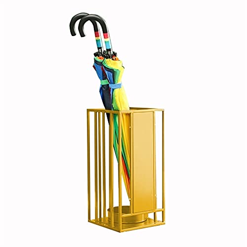 Étagère parapluie design or en métal luxueux pour entrée élégante
