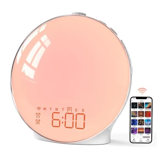 MOMILLA Sunrise Alarm Clock, Smart APP Control, Wake-up Light Compatible with Alexa, FM Radio, Sunset Night Light, White Noise Sound Machine for Bedrooms, Dual Alarms for Heavy Sleepers, Kids Adults