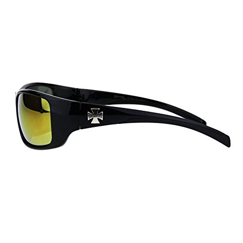 PASTL Choppers Sunglasses Mens Biker Rectangular Wrap Around Frame UV 4004
