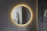 Bella Mirror Spiegel met Verlichting - 100 cm, Framloze Badkamer Spiegel Rond, Spiegel Muur Inbouwde Led Verlichting en Anti Condens
