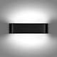 Lightess LED Wandleuchte Innen Schwarz Wandlampe Modern Up Down Licht Wandbeleuchtung Kaltweiß 6000K Treppenhuas Beleuchtung 16W IP44 Flrulampen für Wohnzimmer Schlafzimmer Flur, aus Aluminium