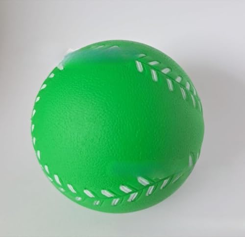 Junbseソフトボールセット、練習用、5ピース、イエロー、ソフトスティック、PUソリッドスポンジフォームバウンス、学生に最適(7 cm、5個パック) (グリーン)