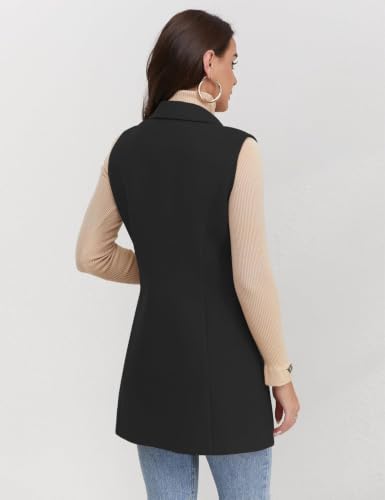 Image of IDEALSANXUN Plaid Vest for Women Fall Winter Sleeveless Blazer Jackets