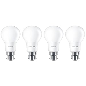 PHILIPS 4 x 8w = 60w BC B22 Bayonet Cap Warm White LED GLS Classic Lightbulbs
