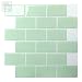 Tic Tac Tiles 10-Sheet 12" x 12" Peel and Stick Self Adhesive Removable Stick On Kitchen Backsplash Bathroom 3D Wall Sticker Wallpaper Tiles in Subway Mist