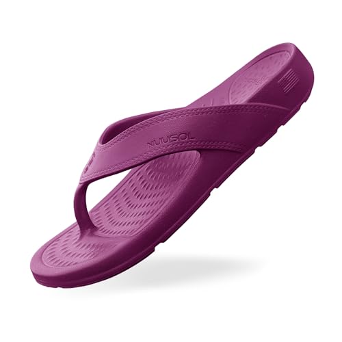 Image of NUUSOL Unisex Cascade Flip Flops; Non-Slip Hiking /Plantar Fasciitis Footwear; Soft Cushion, Lightweight & Comfortable; Arch Support & Textured Footbed, Pain Relief for Joint, Neck & Back Injuries