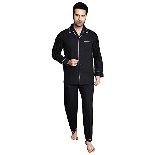 Image of Men's Cotton Solid Night Suit