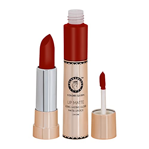 Image of Colors Queen 2 in 1 Matte Lipstick | Lip Matte | Long Lasting Gloss, Waterproof, Non Transferable | (33 - Karina Orange, 8g)