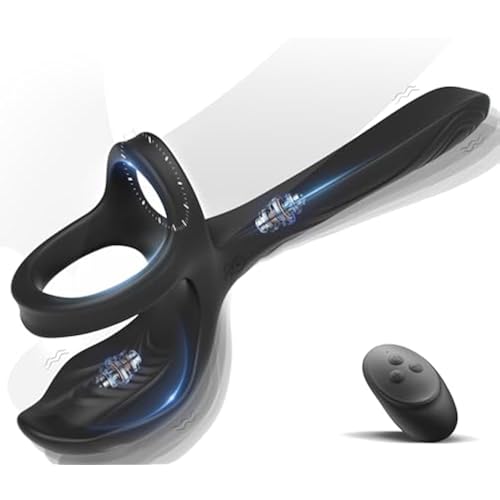 3-in-1 Adult Sex Toys for Couples, Vibrating Cock Ring with Anal Vibrator Butt Plug with Testicles Massager, 2 Motors 10 Vibration Modes, Anal Toys Anal Dildo Vibrator Anal Plug, Mens Womens Sex Toys