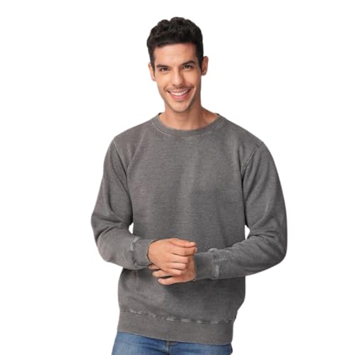 7.25 Oz Premium Vintage Fleece Textured Sweatshirt | Long Sleeve Crewneck Cotton Blend for Men and Women
