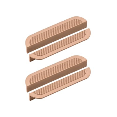 Image of VEZEL Aluminium Wardrobe Handle - Modern Cabinet Pull for Wardrobe, Drawer & Cabinets Furniture, PVD Rose Gold, 96mm - Pack of 4-| 3 Years Warranty |